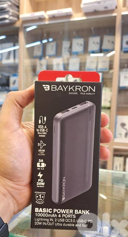 BAYKRON BASIC POWER BANK 10000MAH 4 PORTS 20WPD 3A 0