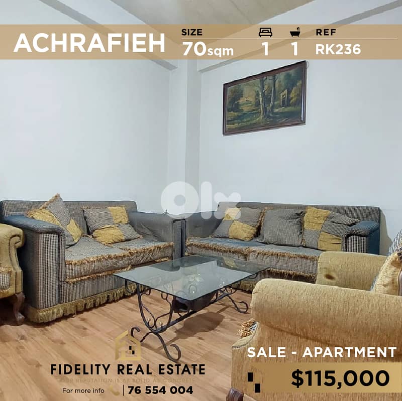Apartment for sale in Achrafieh RK236 شقة للبيع في الأشرفية 0