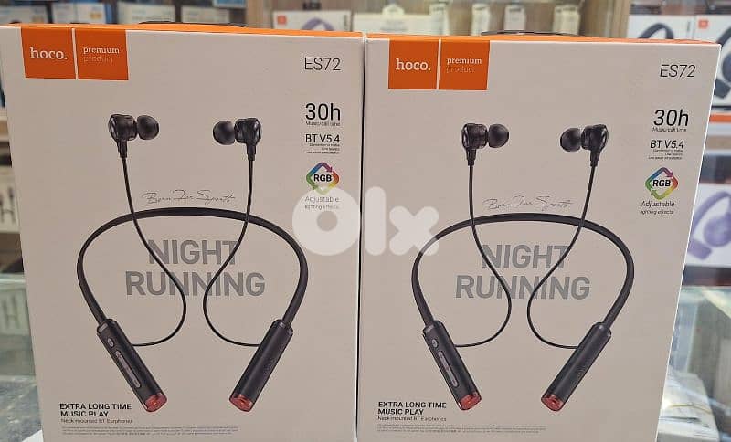Hoco neck mounted bylt earphones night running es72 0