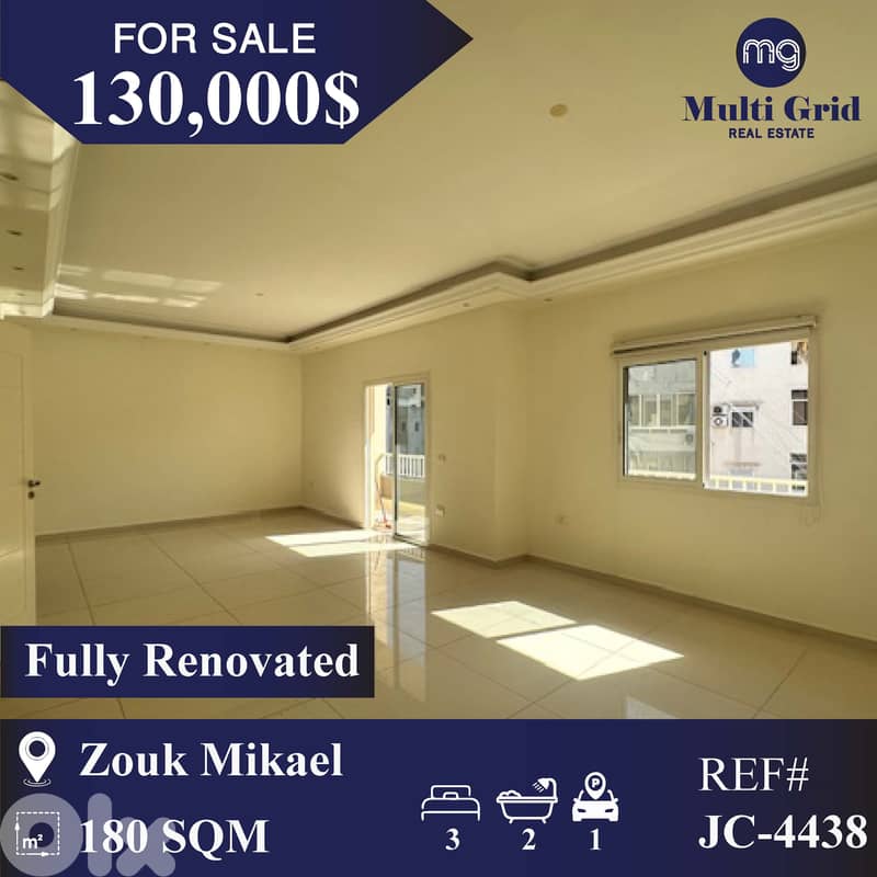 JC-4438 / Apartment for Sale in Zouk Mikael, شقة للبيع في زوق مكايل 0