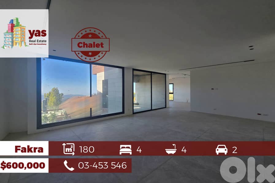 Faqra 180m2 | Brand New |Chalet | Panoramic Mountain View | DA | 0