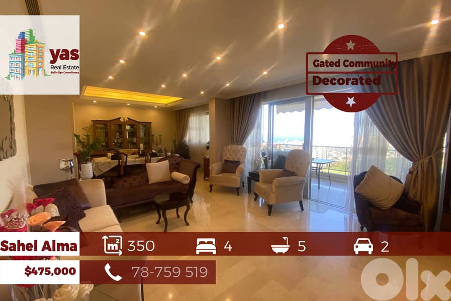 Sahel Alma 350m2 | Decorated | Gated Community | Open View | OH 0