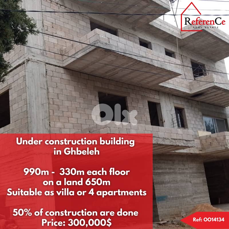 Building with land in Ghbeleh for sale مبنى مع ارض للبيع في جبلة 0