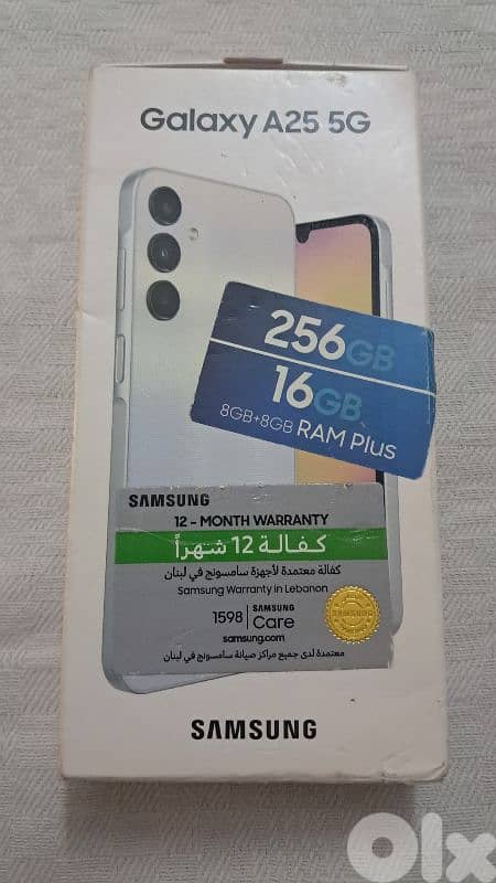 galaxy A25 5g ram 8 +8 256 opan box 0