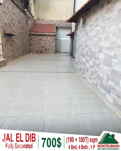 Fully Decorated 190sqm Apartment For Rent in Jal El Dib+100sqm Terrace