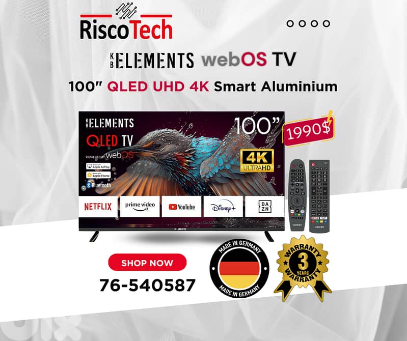 German WebOs Qled TV - UHD - 4K Smart 32” 43” 50” 55” 65” 70” 85”Inch 0