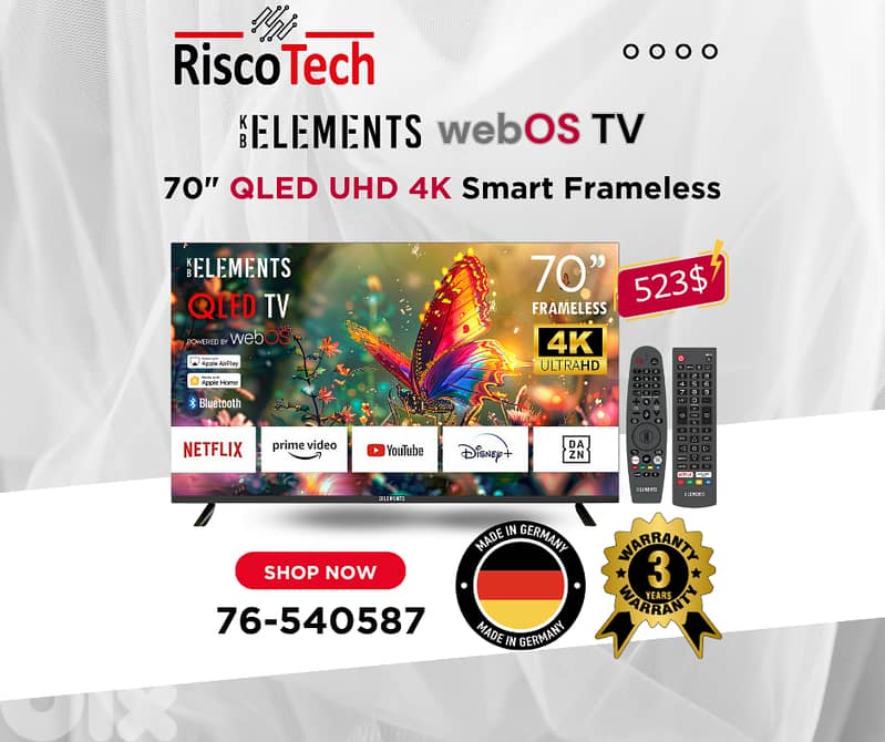 German WebOs Qled TV - UHD - 4K Smart 32” 43” 50” 55” 65” 70” 85”Inch 3