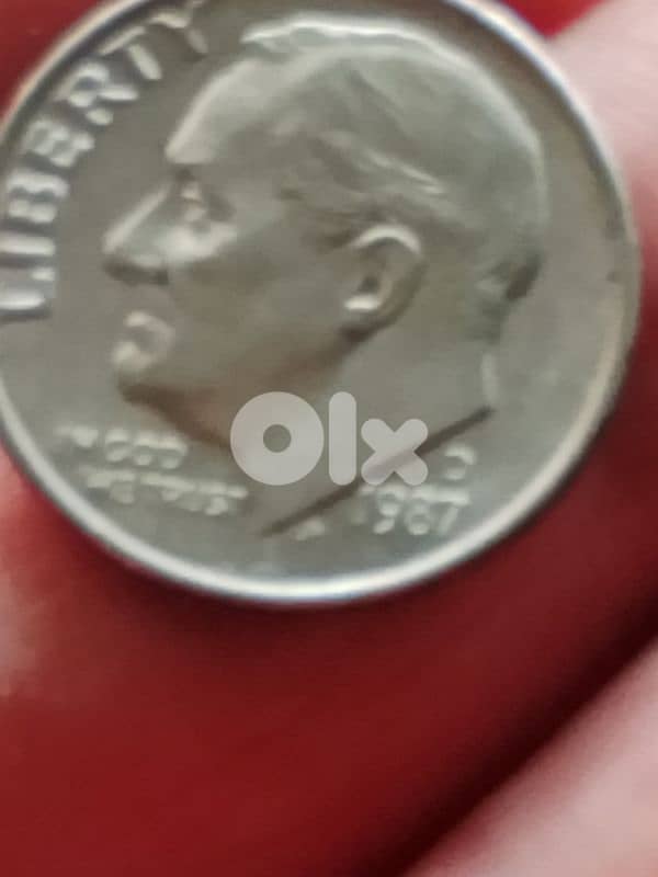 1 cent 1987  & 1  dime 1