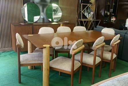 غرفة سفرة سنديان. full dining room mobilia