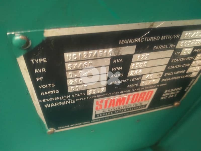 generator volvo penta  175KVA 2