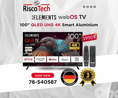 KB Elements Qled WebOS 100″ Inch TV UHD 4K Smart | تلفزيون 100 إنش