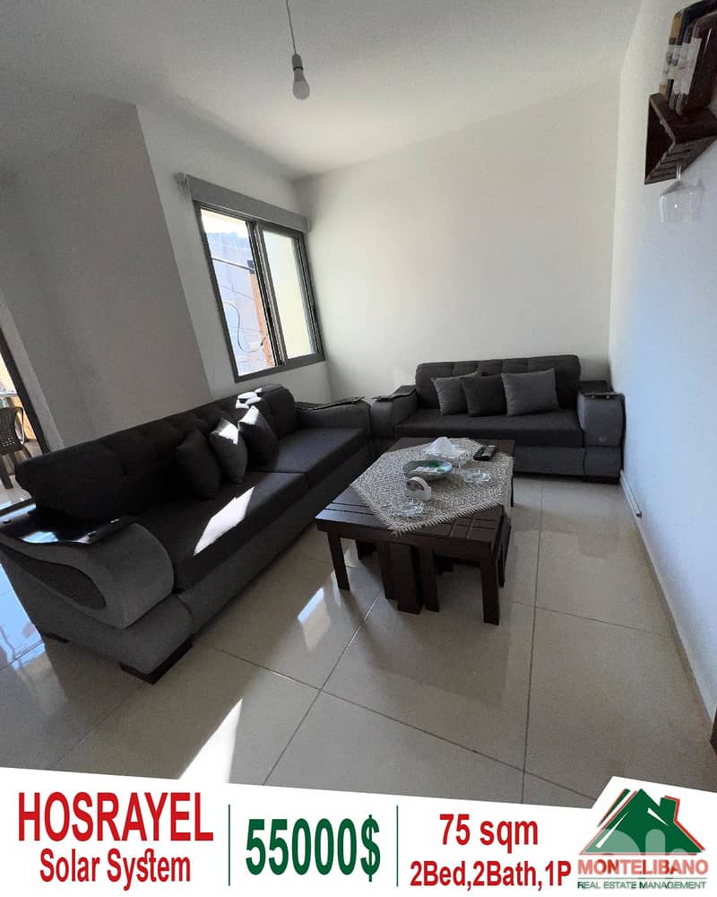 Semi-Furnished 75 sqm Apartment For Sale in Hosrayel with Solar System 0