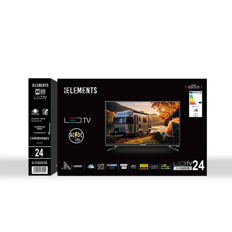 KB Elements 24″ Inch Led Tv-FHD | تلفزيون 24 إنش كفالة سنتين 8