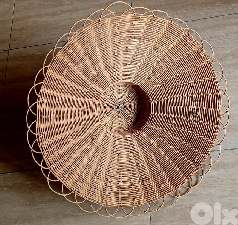 Elegant vintage handwoven wicker lampshade – handcrafted in Lebanon 0