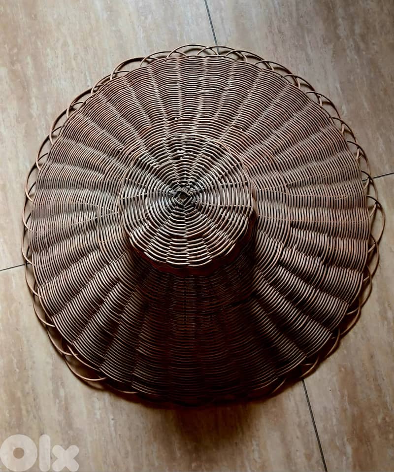 Elegant vintage handwoven wicker lampshade – handcrafted in Lebanon 1