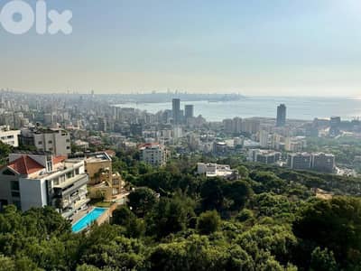 Full Sea and City View Apartment For Sale In Rabieh | 4 Parkings