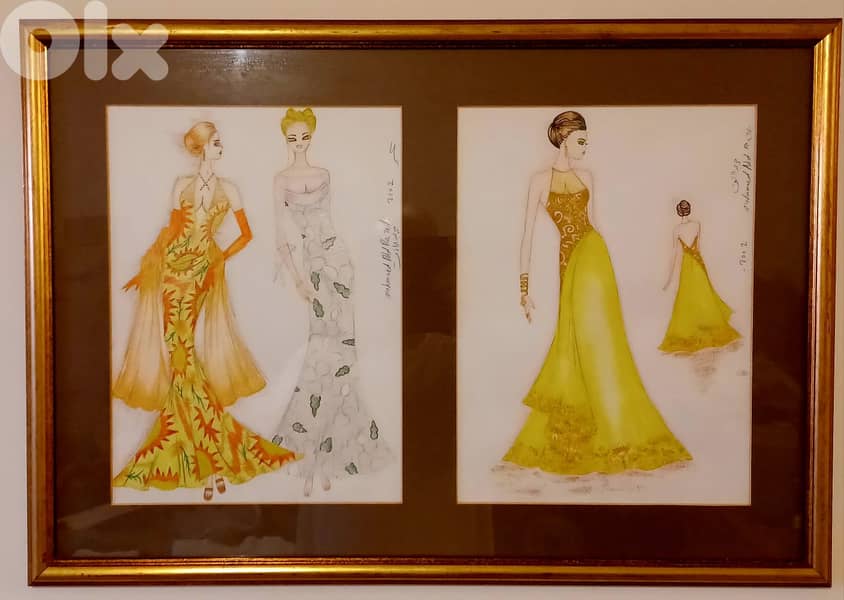 Original framed fashion sketches – Lebanon, 2002 0
