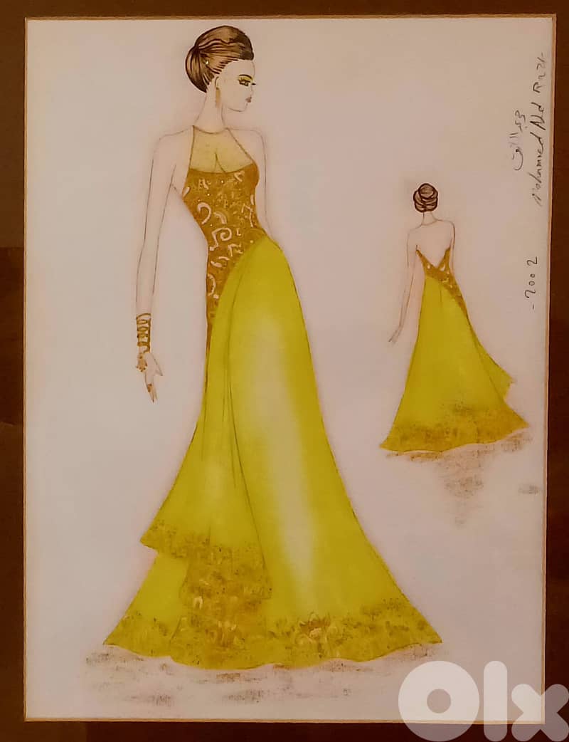 Original framed fashion sketches – Lebanon, 2002 1