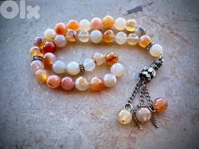 سبحة مسبحة مسابيح مسباح رجالي عقيق رائعة وفخمة للرجال