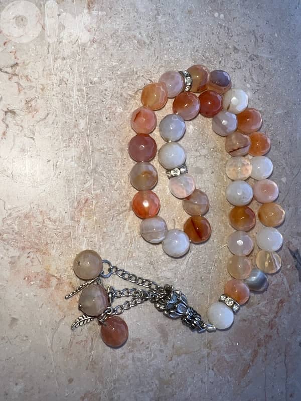 سبحة مسبحة مسابيح مسباح رجالي عقيق رائعة وفخمة للرجال 1