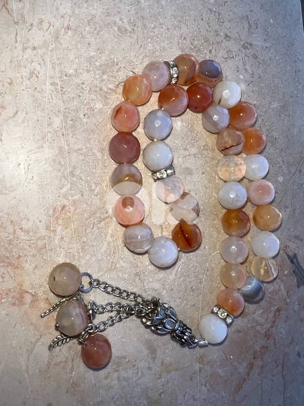 سبحة مسبحة مسابيح مسباح رجالي عقيق رائعة وفخمة للرجال 2