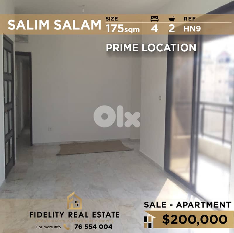 Apartment for sale in Salim Slam HN9 شقة  للبيع في سليم سلام 0