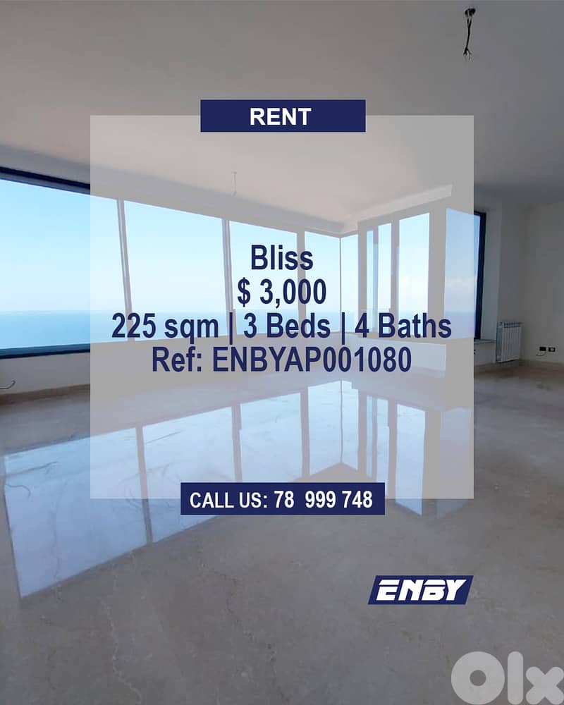 Apartment for Rent Bliss | Prime Location | Open Sea View 0