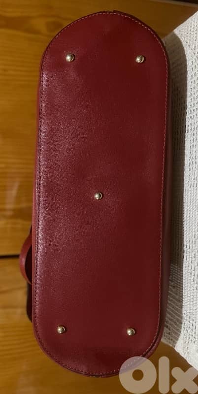 Borse In Pelle Large Red Genuine Leather Bag with Two-Way Zipper 3