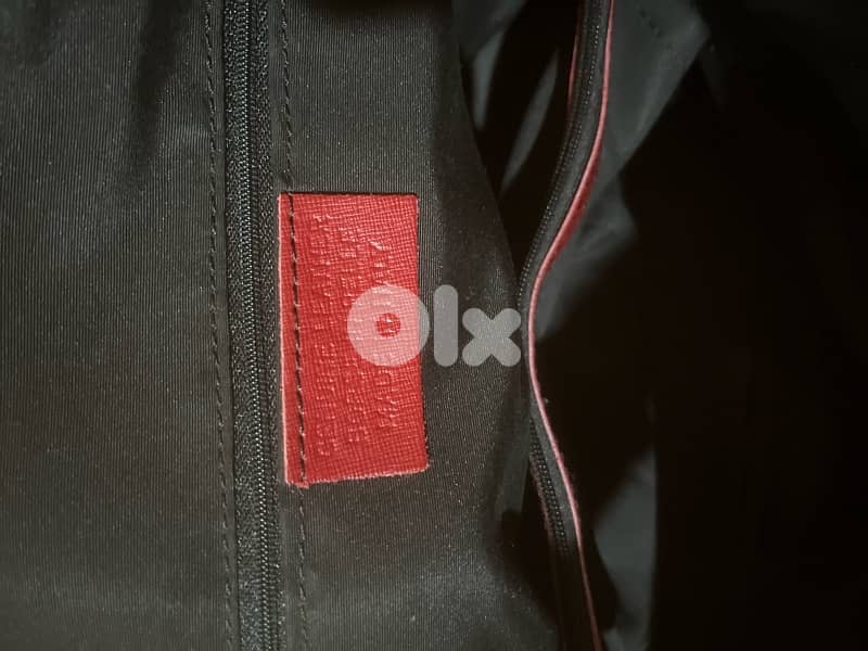 Borse In Pelle Large Red Genuine Leather Bag with Two-Way Zipper 4