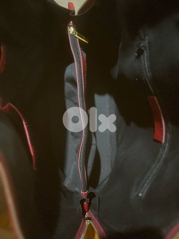 Borse In Pelle Large Red Genuine Leather Bag with Two-Way Zipper 5