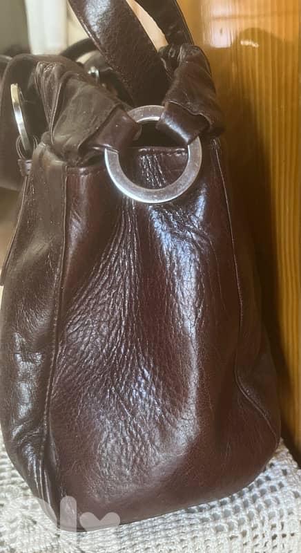 Bel Sac Brown Genuine Leather Everyday Work Tote Bag 2