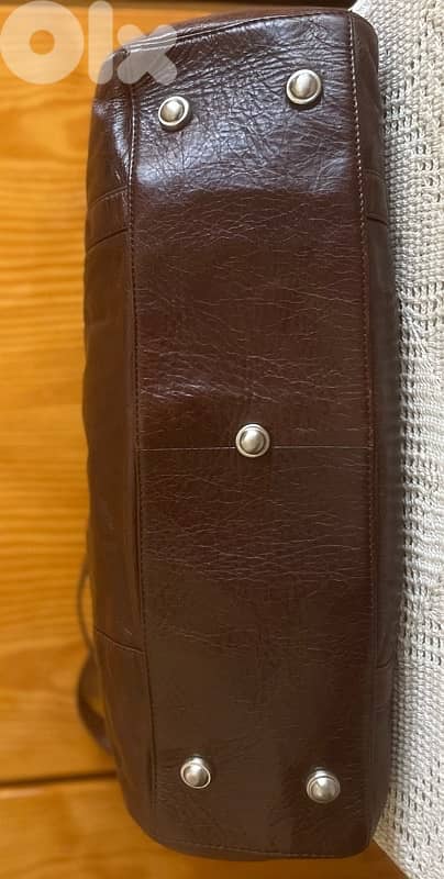 Bel Sac Brown Genuine Leather Everyday Work Tote Bag 3