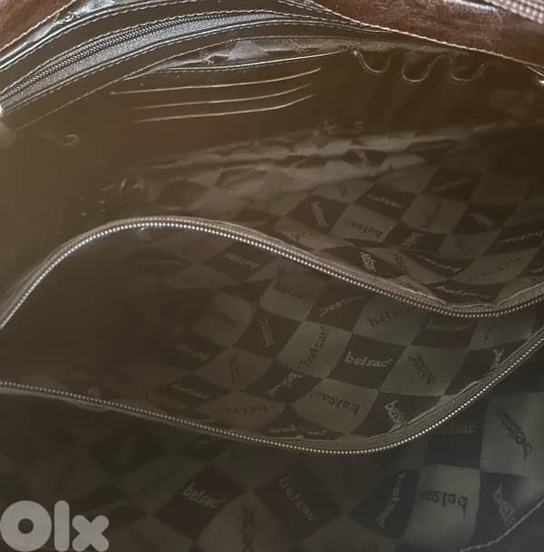 Bel Sac Brown Genuine Leather Everyday Work Tote Bag 5