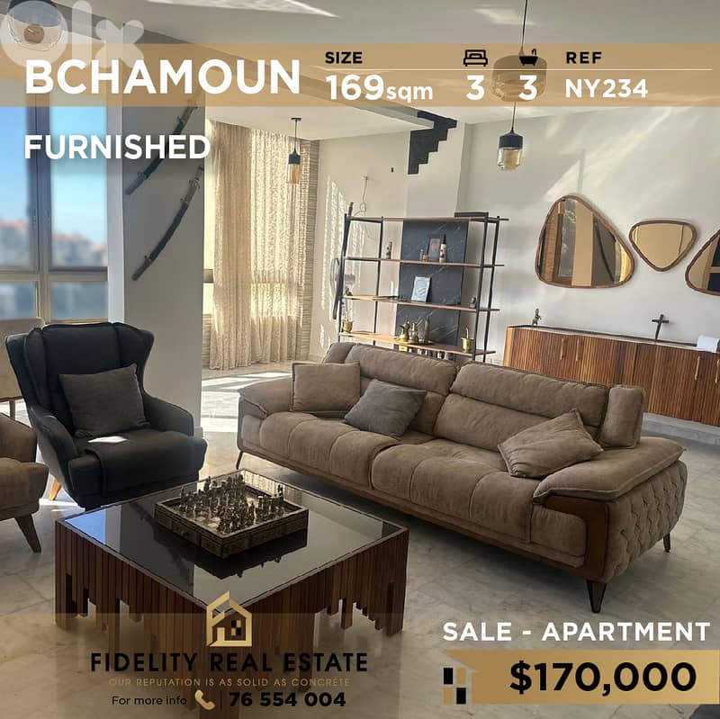 Apartment for sale in Bchamoun NY234  شقة للبيع في  بشامون 0
