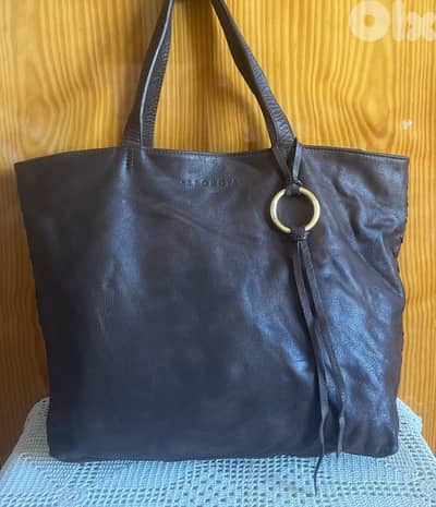SEQUOIA Genuine Leather Brown Satchel