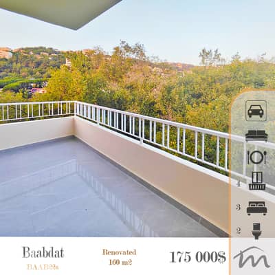Baabdat | 3 Bedrooms Apartment | 4 Balconies | Open Mountain View