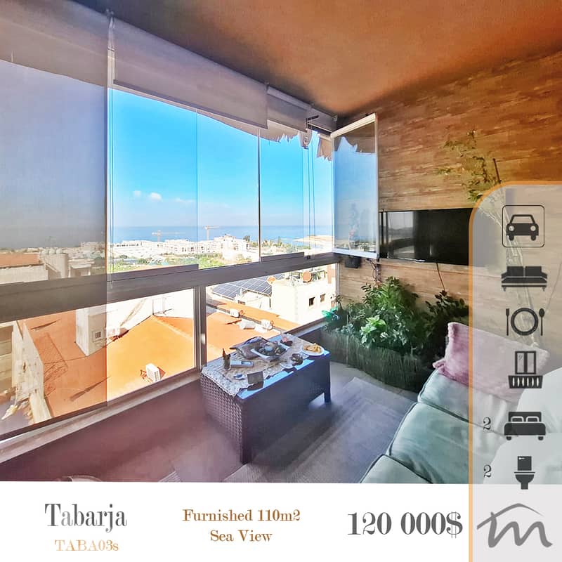 Tabarja | Building Age 15 | Furnished 2 Bedrooms | Panoramic Sea View 0