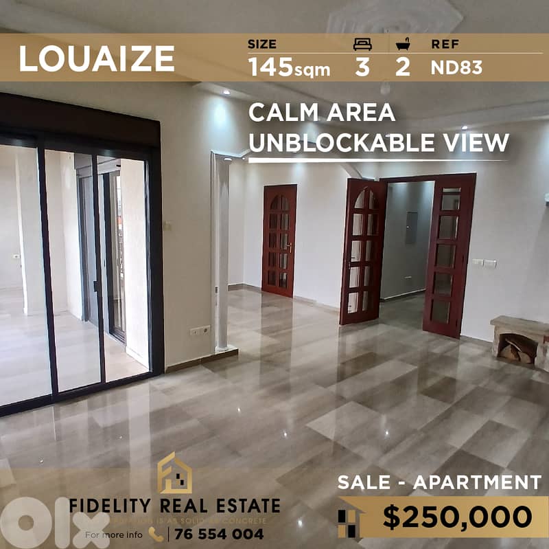 Apartment for sale in Louaize ND83 شقة للبيع في اللويزة 0