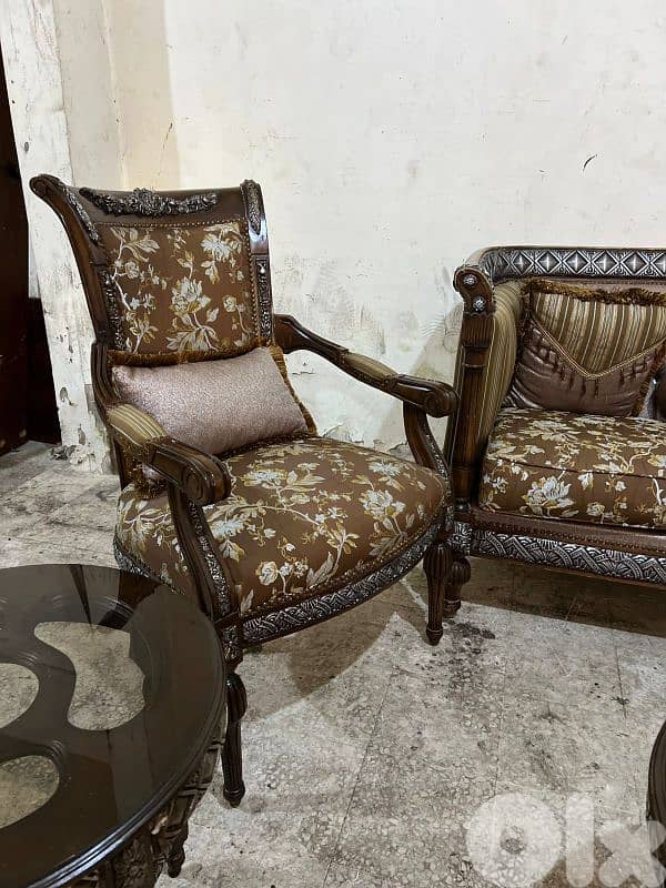 طقم كنبايات حفر خشب زان ست قطع وطاولة 6