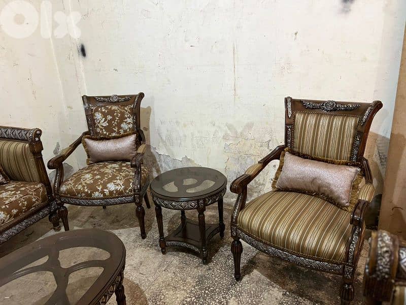 طقم كنبايات حفر خشب زان ست قطع وطاولة 7