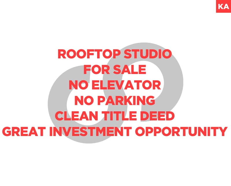 Rooftop Studio, Great Investment, Furn El Chebbak REF#KA127786 0