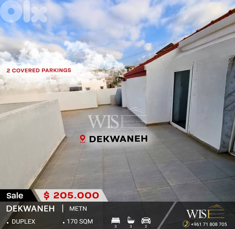 170 SQM Apartment for SALE in Dekwaneh! 0