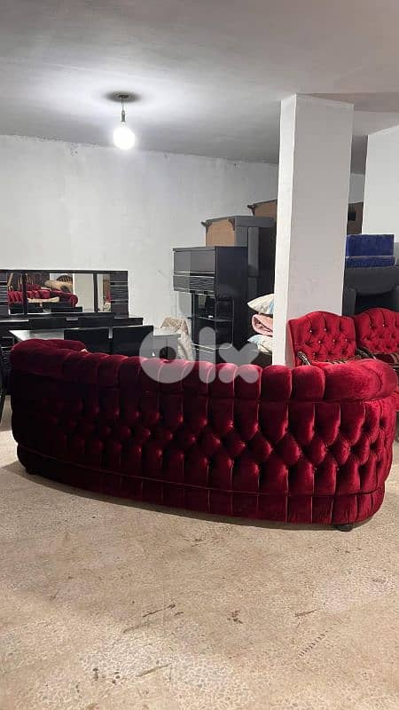 طقم كنبايات خشب زان خمس قطع وطاولة 12