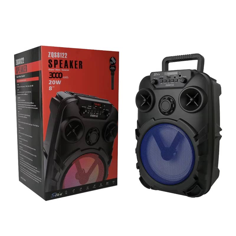 SING-E KARAOKE SPEAKER-2 WHEELS TROLLEY 1X8" - 8122 وايرلس سبيكر 2