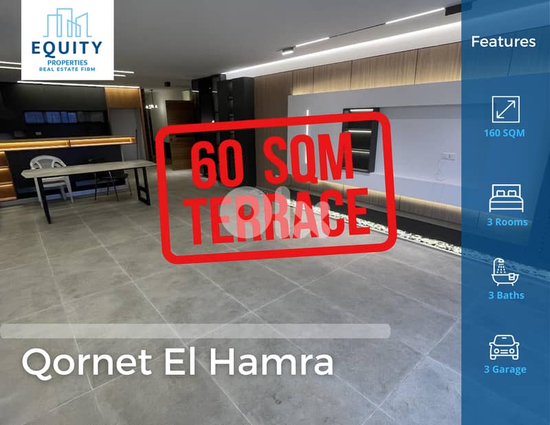 160 SQM Apartment With Terrace For Sale In Qornet El Hamra #RH219110 0