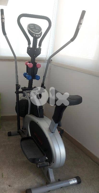 Cardio burning fat 4 in1 elliptical and bike machine plus dumbells 1