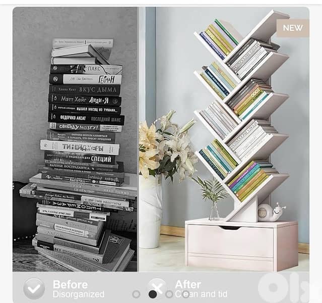 tree bookshelves with drawers 0