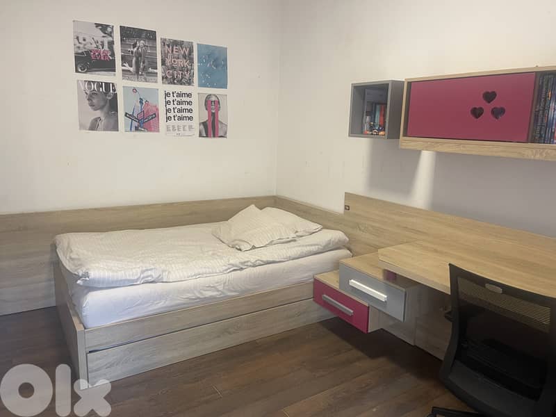 Complete kids Bedroom Set - Modern Style w/ Premium Mattress, Desk & 0