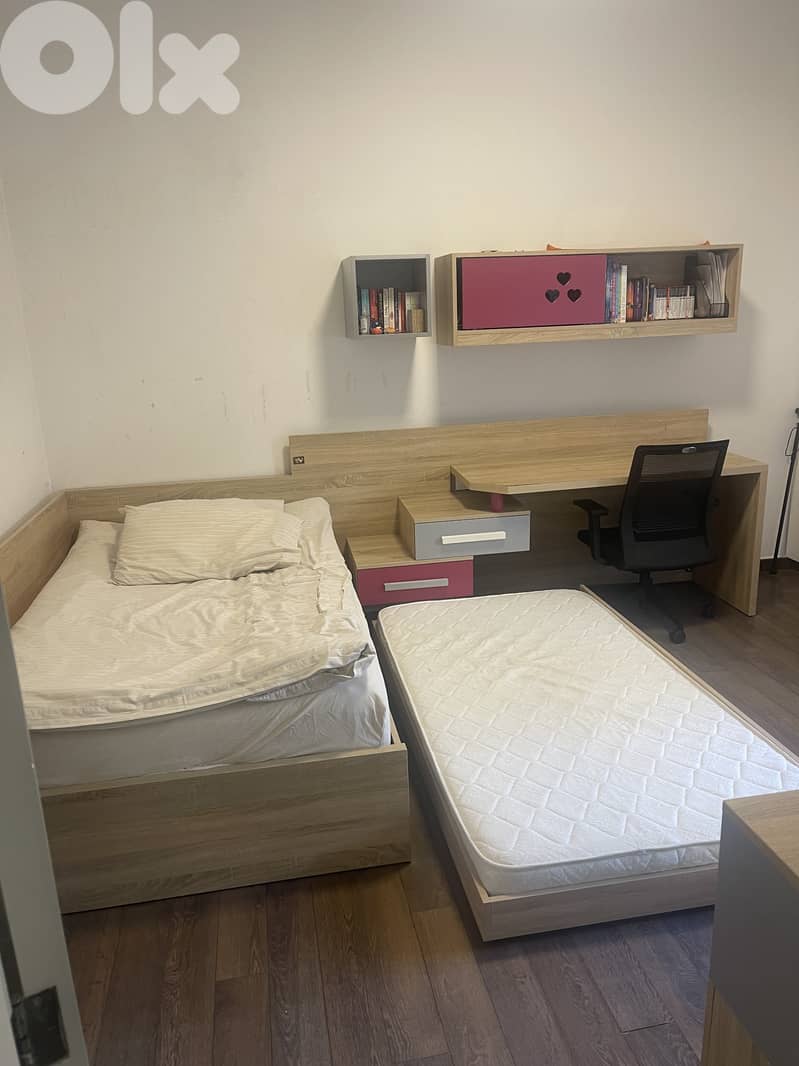 Complete kids Bedroom Set - Modern Style w/ Premium Mattress, Desk & 1