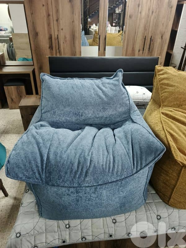 بوف فوتوي قماش pouf fauteuil en tissue 1